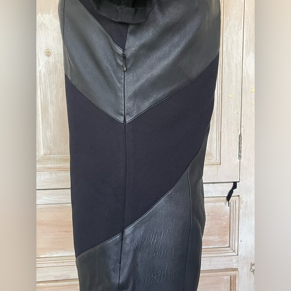 Authentic Emilio Pucci Black Geometric Lambskin Panel Dress Size 10 - Picture 3 of 8